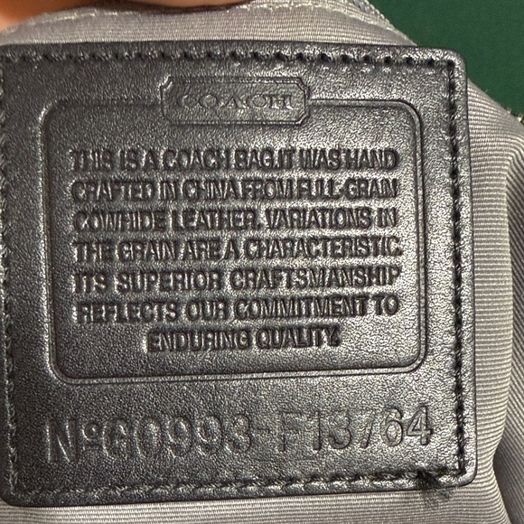 Coach Dark Gray Leather Shoulder Bag - Picture 2 of 2